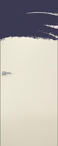Скрытая дверь Оникс под покраску, кромка алюминиевая черная по периметру, белый грунт