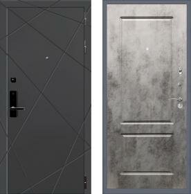 Дверь входная (стальная, металлическая) Баяр 1 ФЛ-117 quot;Бетон темныйquot; с биометрическим замком (электронный, отпирание по отпечатку пальца)