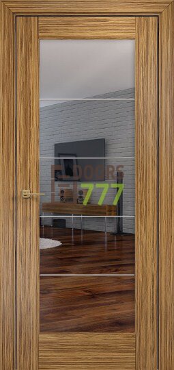 Дверь Оникс модель Техно Цвет:Зебрано Остекление:Зеркало