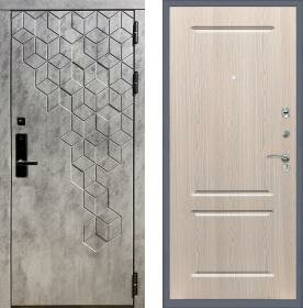 Дверь входная (стальная, металлическая) Баяр 1 quot;Пчелаquot; ФЛ-117 quot;Беленый дубquot; с биометрическим замком (электронный, отпирание по отпечатку пальца)