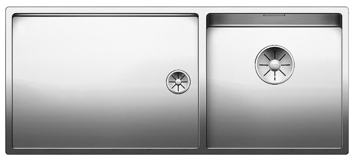 Врезная кухонная мойка Blanco Claron 400/550-T-U InFino (чаша справа) 101.5х44см нержавеющая сталь