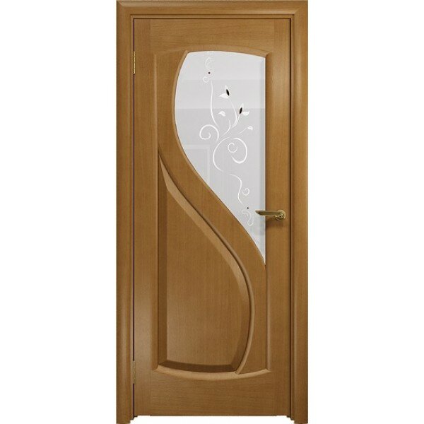 Межкомнатная шпонированная дверь DioDoor Диона-1 анегри белое пескоструйное Лилия