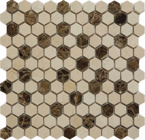 Мозаика Q-STONES Каменная мозайка QS-Hex027-25P/10 30.5x30.5