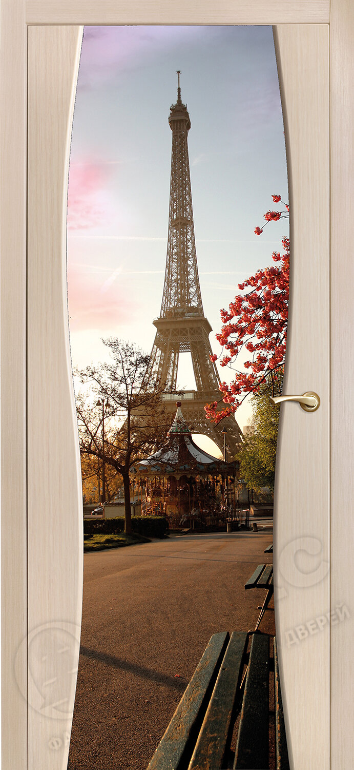 Оникс / Фортрез Межкомнатная дверь шпон Грация со стеклом или зеркалом от производителя Цвет: белёный дуб