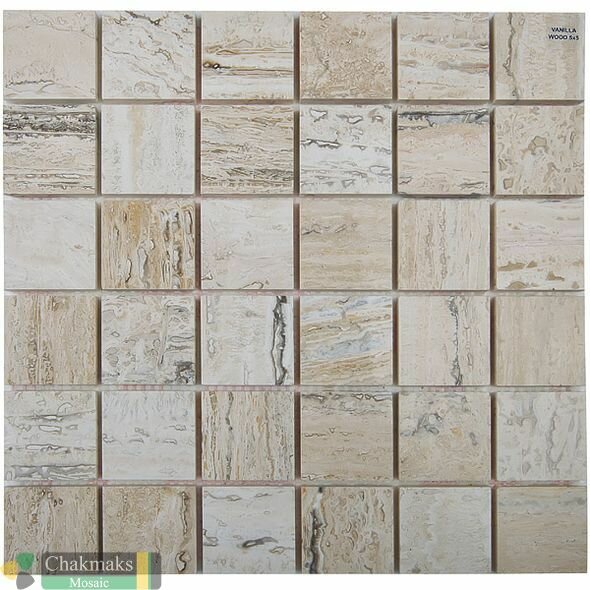 Мраморная мозаика Chakmaks Anatolian Stone 50X50 Мозаика из мрамора 50х50*10 мм VANILLA WOOD (м2)