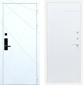 Дверь входная (стальная, металлическая) Баяр 1 ФЛ-291 Белый ФЛ-246 quot;Белый ясеньquot; с биометрическим замком (электронный, отпирание по отпечатку пальца)