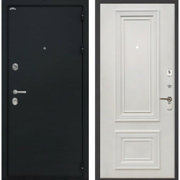 Двери Интекрон производства г. Йошкар-Ола Входная металлическая дверь Интекрон Колизей Сан Ремо (Черный шелк / RAL 9010)