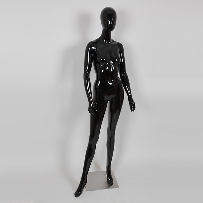 Манекен женский ростовой без лица, черный глянец 4A-65-1(черн)