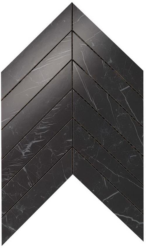 Мозаика Atlas Concorde Marvel Stone Nero Marquina Chevron Wall 30.5x25