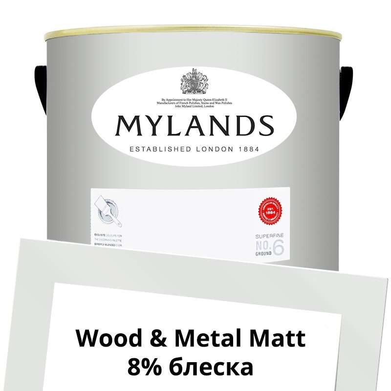 Английские Краски Mylands артикул WoodMetal Paint Matt 5 л. №2 Maugham White