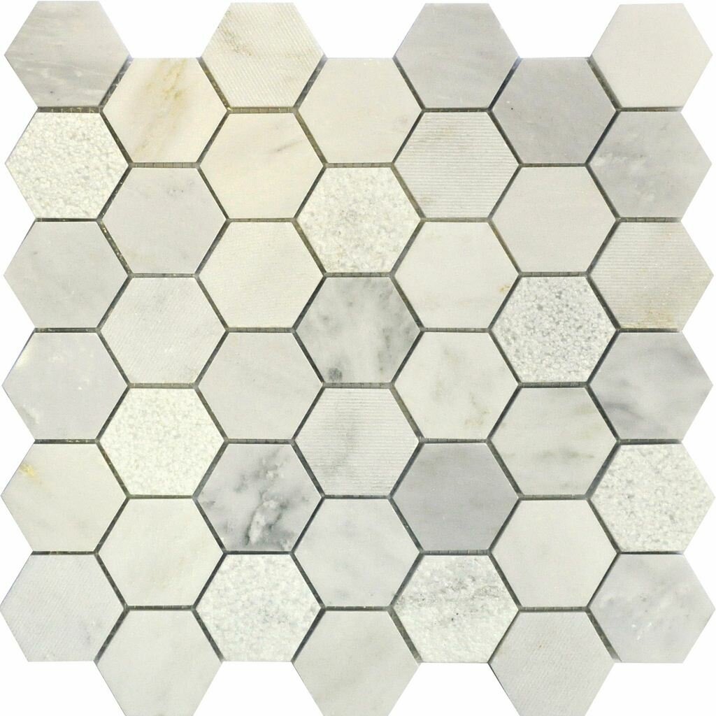 Плитка Q-Stones Мозаика QS-Hex003-3f-48P/10 30,5*30,5