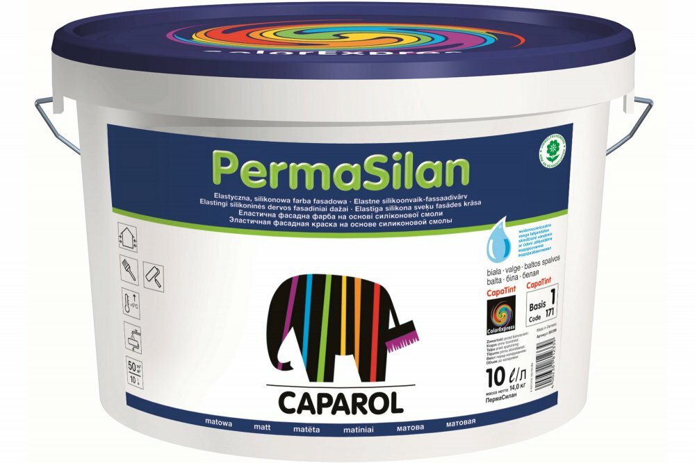 Краска фасадная CAPAROL PERMASILAN BASIS 1 эластичная(10л)