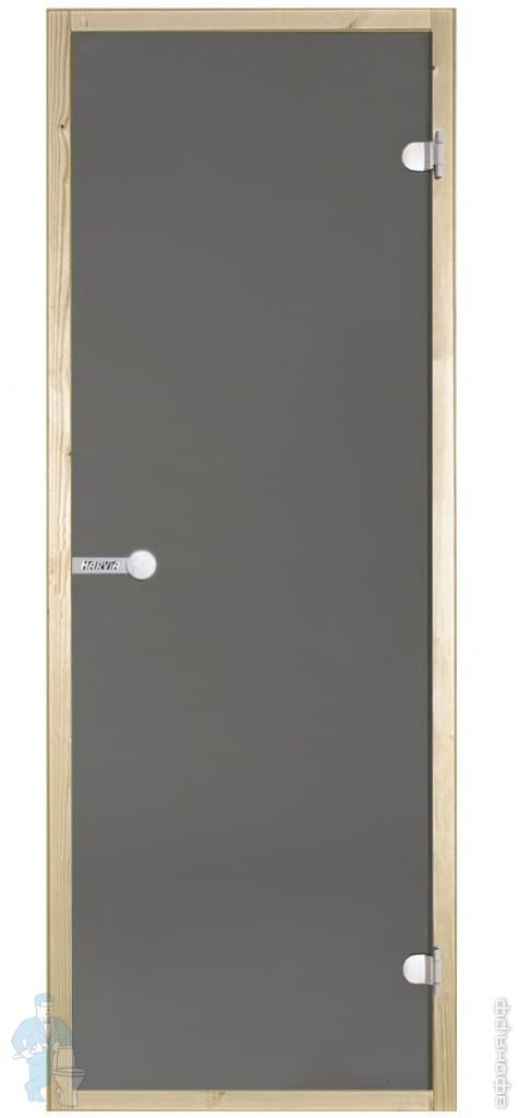 Двери стеклянные HARVIA для сауны (690х1890) 7/19 коробка осина, серая D71902H