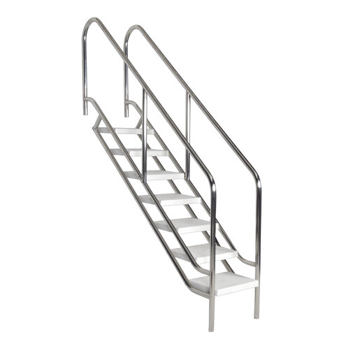 Лестница для людей с ограниченными возможностями AISI-316, количество ступеней 4, поручни-да, тип ступеней-пластик