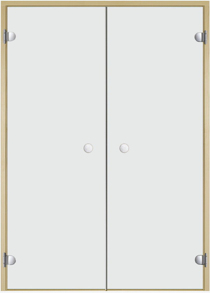Дверь для сауны Harvia 13х19 (двойная, прозрачная, коробка ольха/осина)