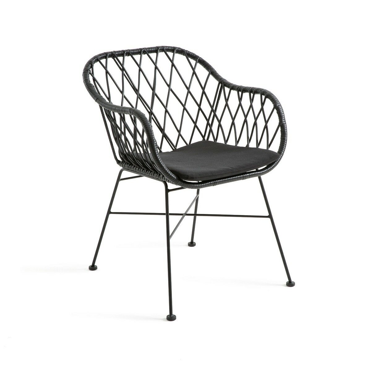 Кресло La Redoute Садовое из плетеного пластика Rubis единый размер черный