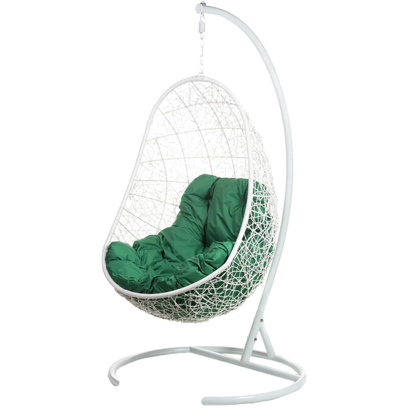 Подвесное кресло BIGARDEN quot;Easyquot; white (зеленая подушка)