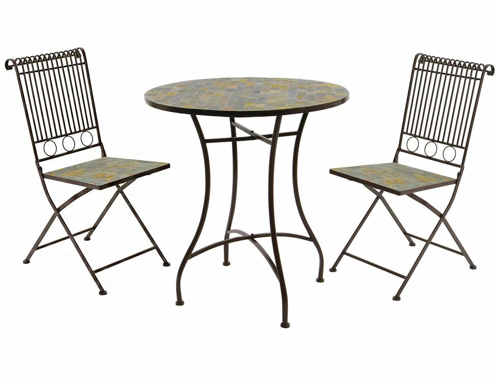 Kaemingk, Комплект садовой мебели штутгарт, металл, мозаика, стол+2 стула 846318/846319