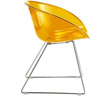 Пластиковый стул Pedrali на полозьях Gliss желтый