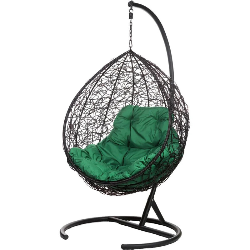 Подвесное кресло BIGARDEN quot;Tropica Blackquot; (состоит из 4 уп) зеленая подушка