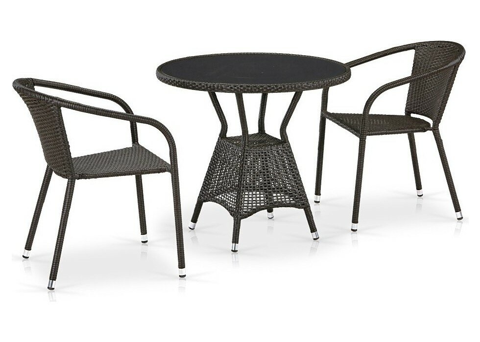 Комплекты мебели для летнего кафе T707ANS Y137C-W53 2Pcs Brown