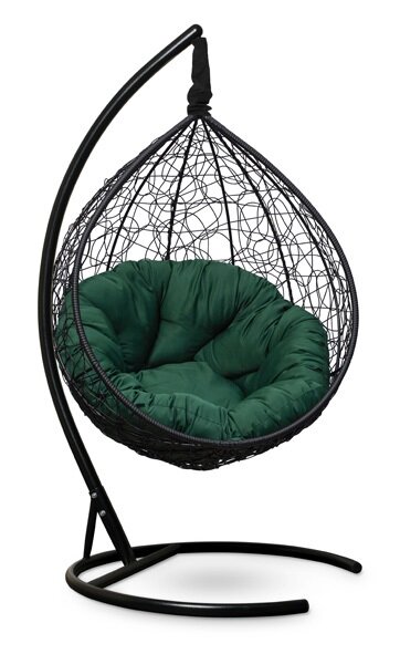 Подвесное кресло SEVILLA VERDE черное, зеленая подушка (Laura Outdoor)