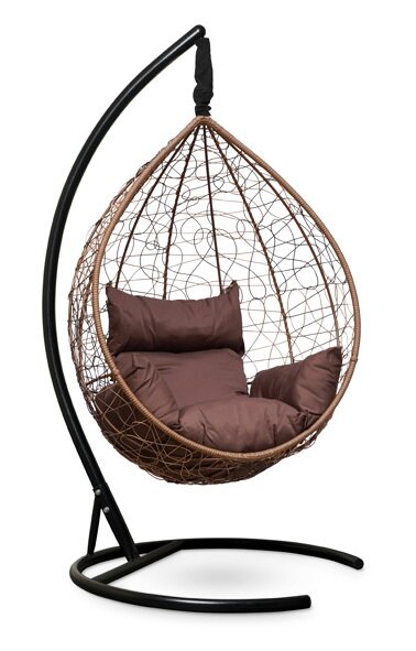 Подвесное кресло-кокон SEVILLA горячий шоколад, коричневая подушка (Laura Outdoor)