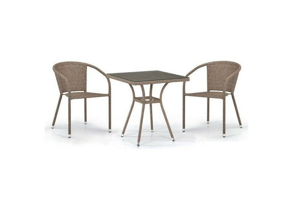 Комплекты мебели для летнего кафе T282BNT Y137C-W56 Light brown 2Pcs