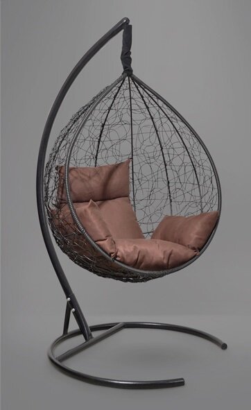 Подвесное кресло-кокон SEVILLA черное, бежевая подушка (Laura Outdoor)