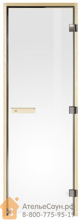 Дверь для сауны Tylo DGL 7x19 (прозрачная, осина, арт. 91031705)