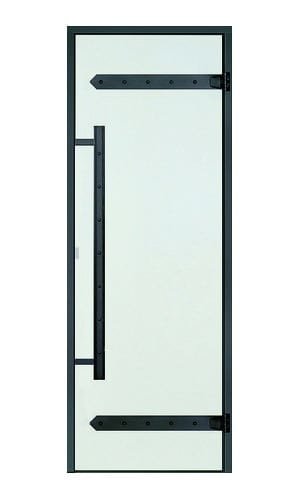 Двери стеклянные HARVIA Legend для парных (890х2090) 9/21 черн. коробка алюминий, прозрачн. DA92104L