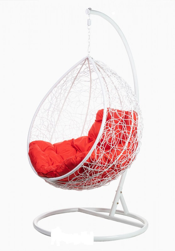 Подвесное кресло BIGARDEN quot;Tropica Whitequot; (состоит из 4 уп) красная подушка