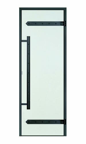 Двери стеклянные HARVIA Legend для парных (690х1890) 7/19 черн. коробка алюминий, прозрачн. DA71904L
