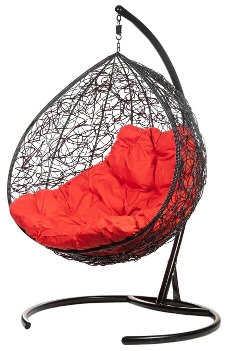 Кресло подвесное Bigarden quot;Gemeni Promoquot;, черное, красная подушка