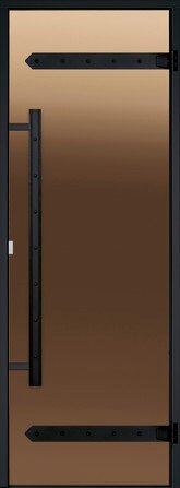 Дверь для хаммам Harvia LEGEND 7х19 (бронза, черная коробка алюминий), DA71901L|