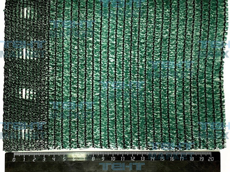 Сетка затеняющая 95%, рулон 4 x 50 м (тёмно-зеленая) с петлями