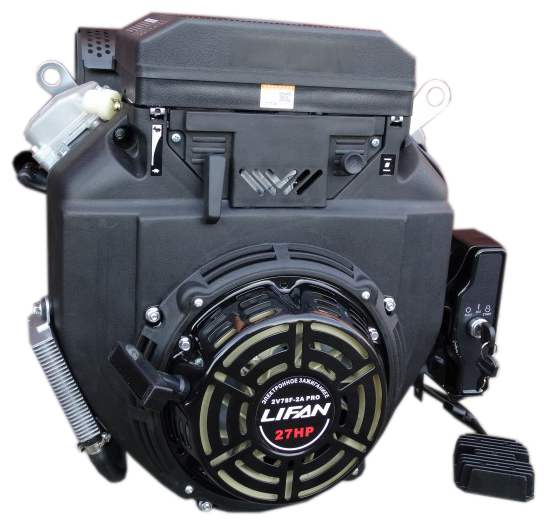 Двигатель бензиновый Lifan 2V78F-2A PRO (27 л.с., горизонтальный вал 25 мм, 2-хцилиндровый)