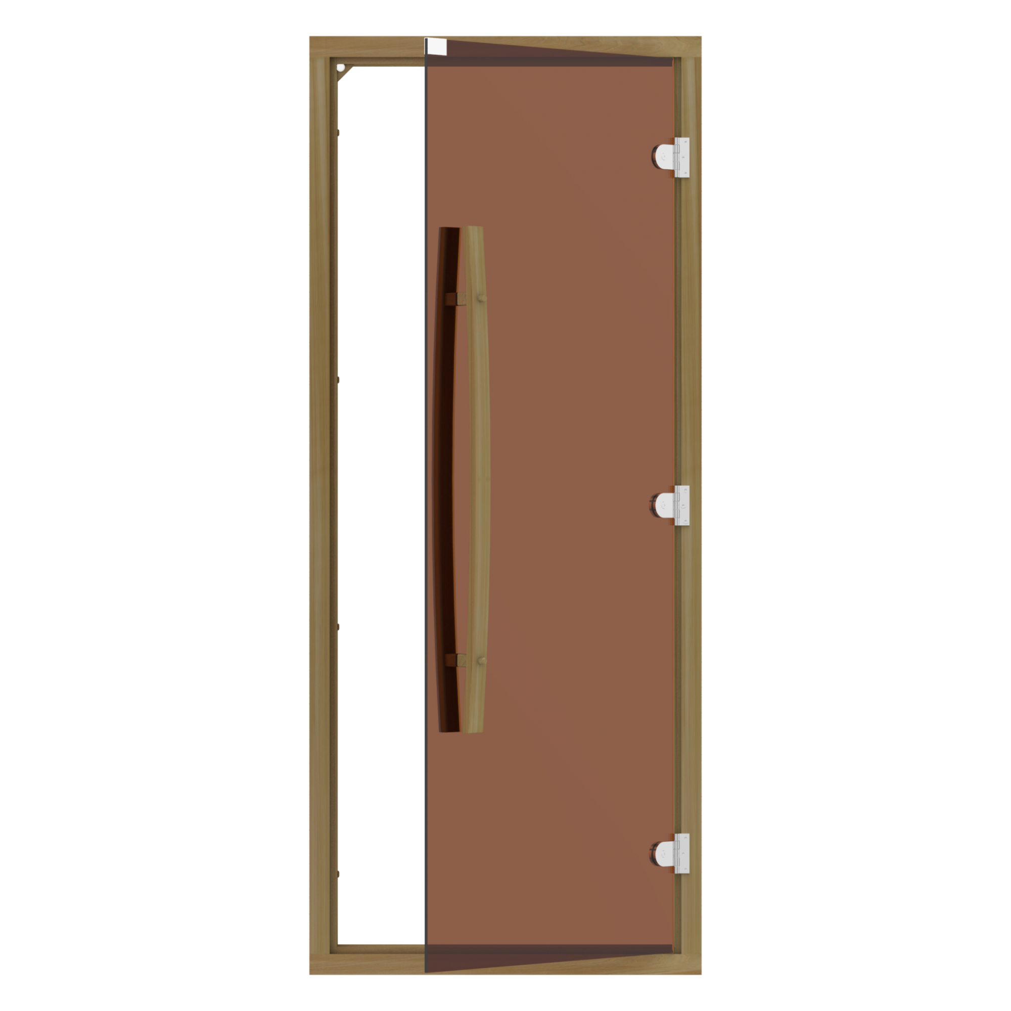 Комплект двери с quot;бронзовымquot; стеклом SAWO 742-4SGD-1 (с порогом, кедр, изогнутая ручка)